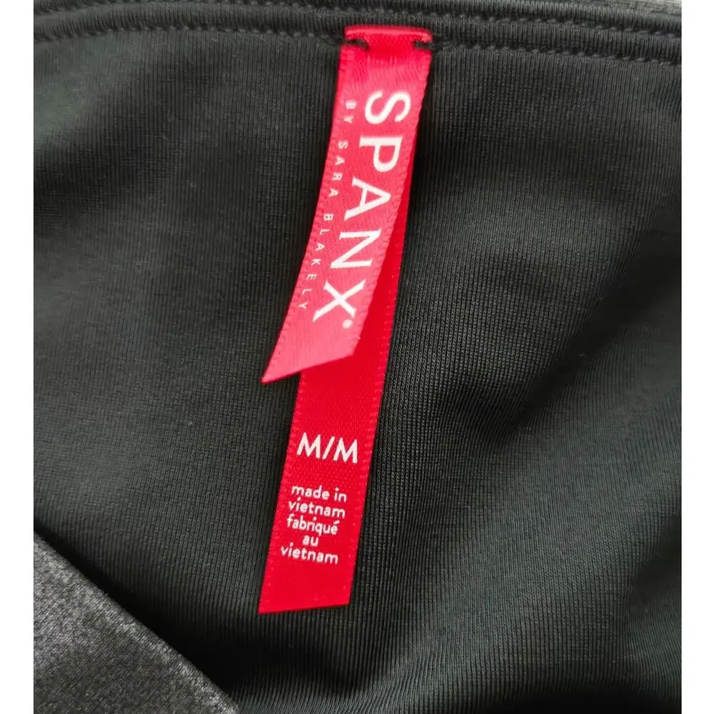 Spanx Black Faux Leather High Rise Shapewear Ankle Leggings NEW Medium